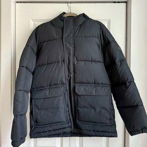 Hollister Men's Dark Gray Puffer Jacket
